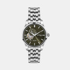 Men Automatic Green Dial Analog Metal Watch 166-M11801