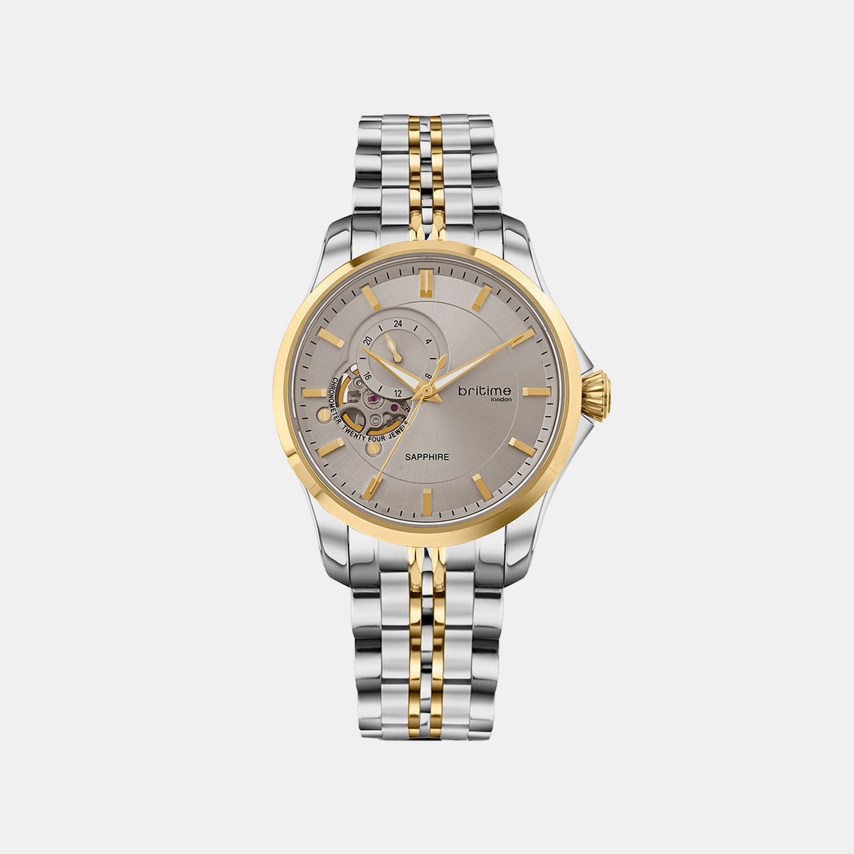 Crimson Men Automatic Grey Dial Analog Stainless Steel Watch 166-M121504