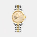 Men Automatic Gold Dial Multi-Function Stainless Steel Watch 166-M20904