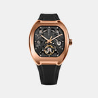 Men Automatic Black Dial Analog Pu Watch 171-P30406