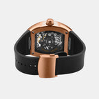 Men Automatic Black Dial Analog Pu Watch 171-P30406