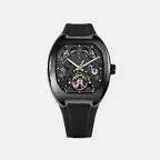 Men Automatic Black Dial Analog Pu Watch 171-P40406