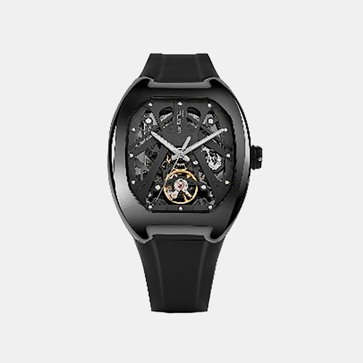 Men Automatic Black Dial Analog Pu Watch 171-P40406