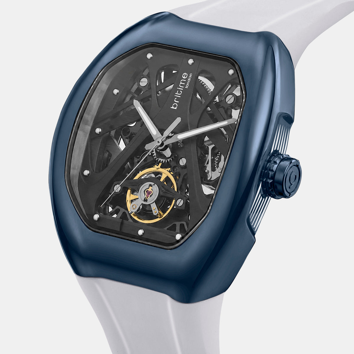 Men Automatic Black Dial Analog Pu Watch 171-P50413