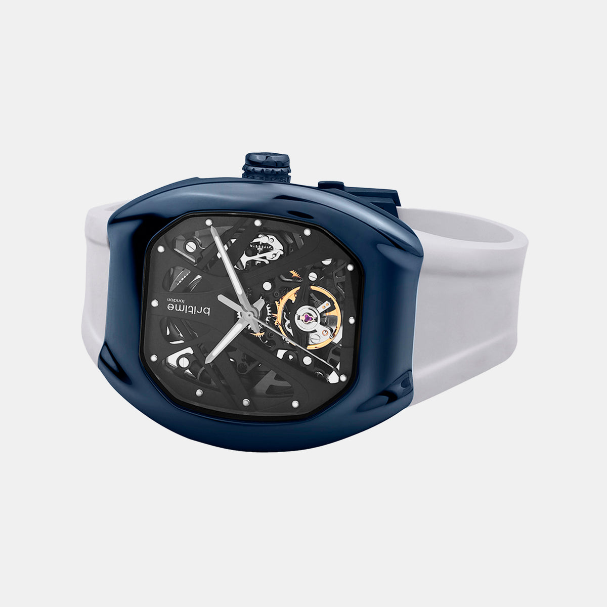 Men Automatic Black Dial Analog Pu Watch 171-P50413