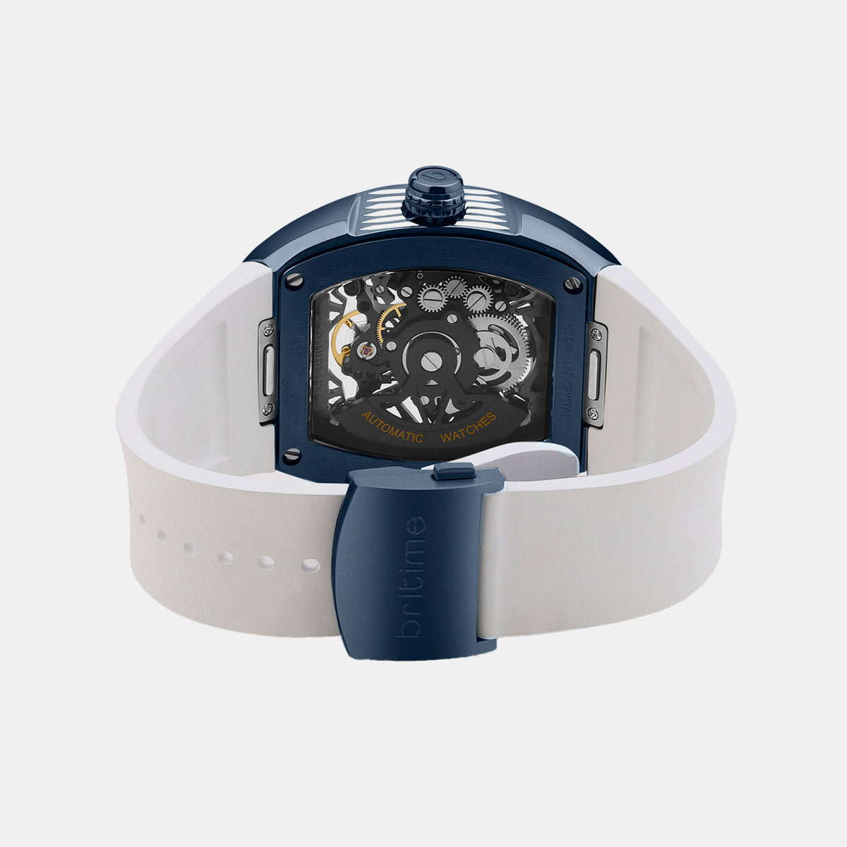 Men Automatic Black Dial Analog Pu Watch 171-P50413