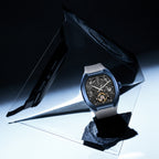Men Automatic Black Dial Analog Pu Watch 171-P50413