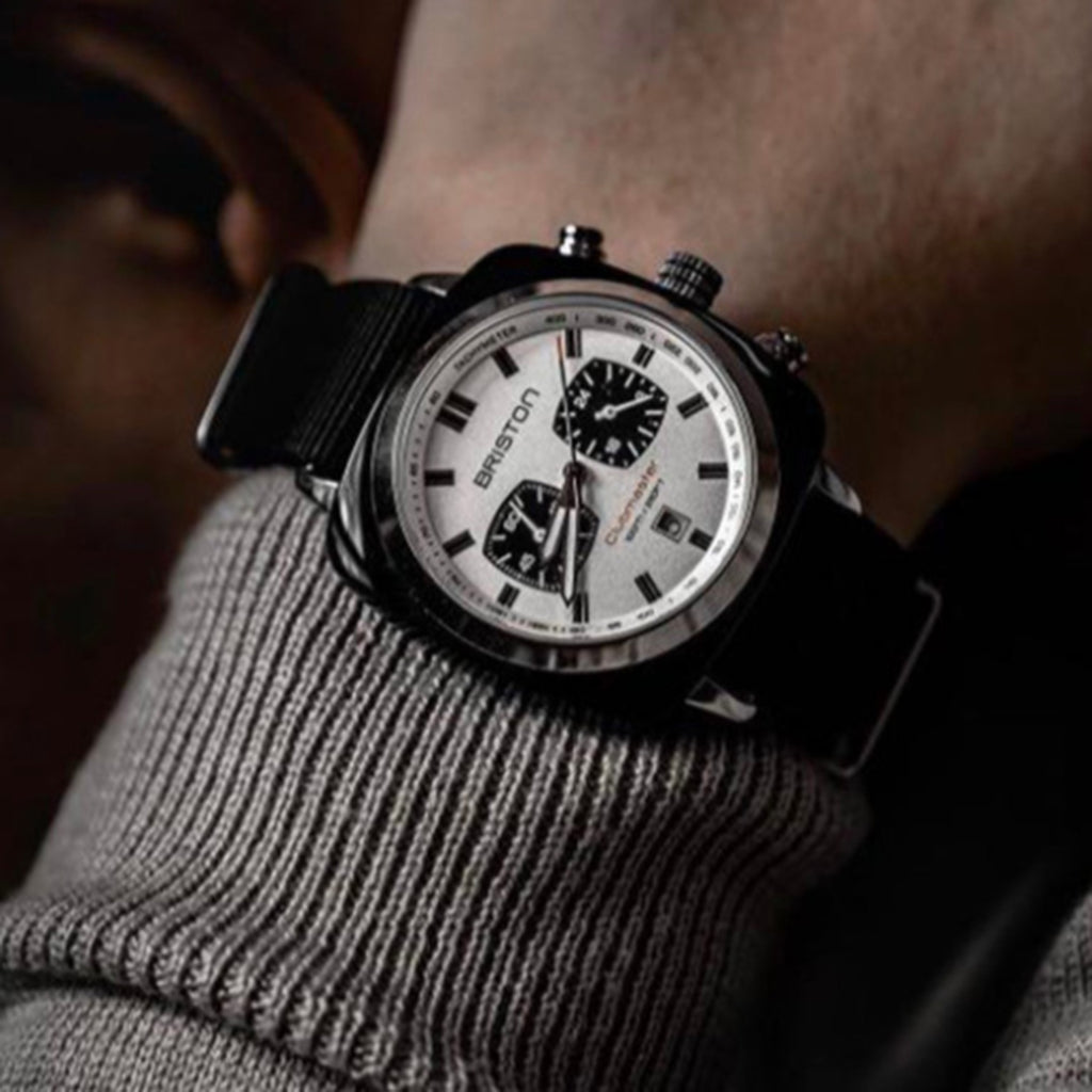 Clubmaster Sport Men Quartz White Dial Chronograph NATO Watch 17142.SA.BS.2.NB