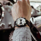 Clubmaster Sport Men Quartz White Dial Chronograph NATO Watch 17142.SA.BS.2.NB