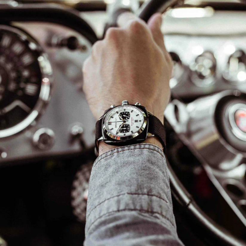 Briston Clubmaster Sport Men Quartz White Dial Chronograph Nato Watch 17142.SA.BS.2.NB-2