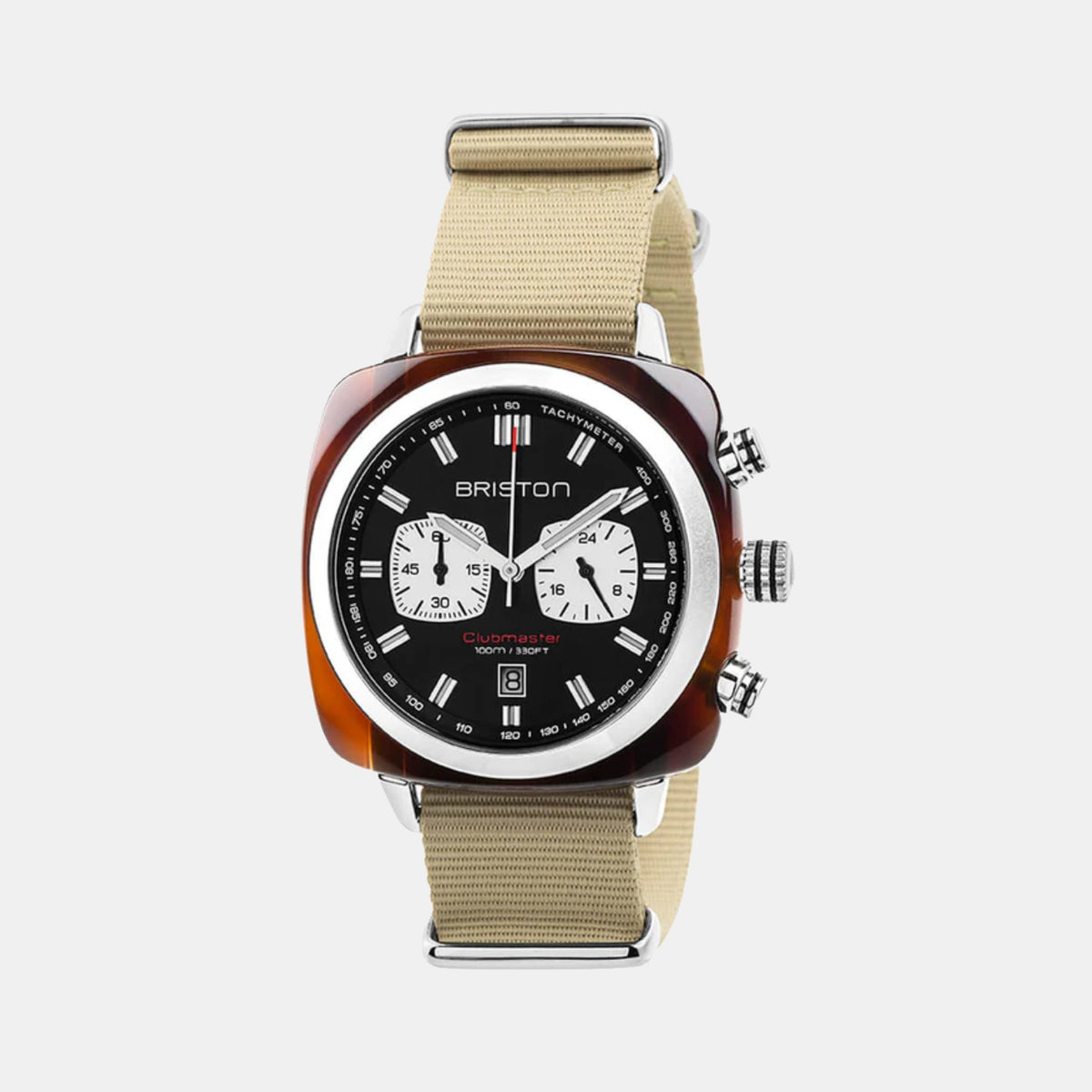 Briston Clubmaster Sport Men Quartz Black Dial Chronograph Nato Watch 17142.SA.TS.1.NK-1