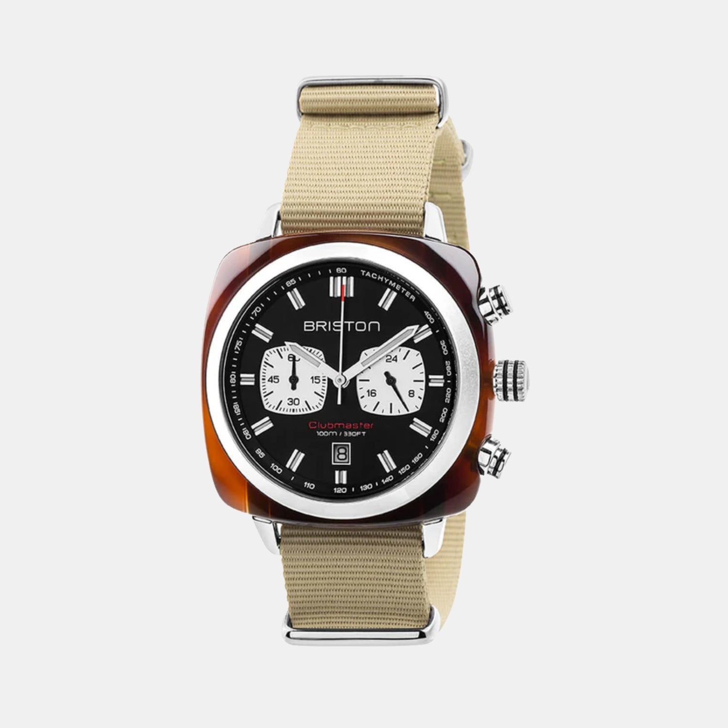 Briston Clubmaster Sport Men Quartz Black Dial Chronograph Nato Watch 17142.SA.TS.1.NK-1