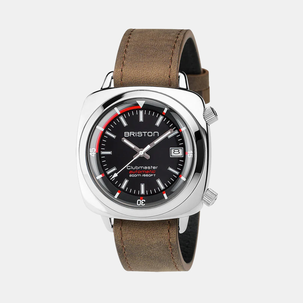 Briston Clubmaster Diver Men Automatic Black Dial Analog Leather Watch 17642.PS.D.1.LVBR-1