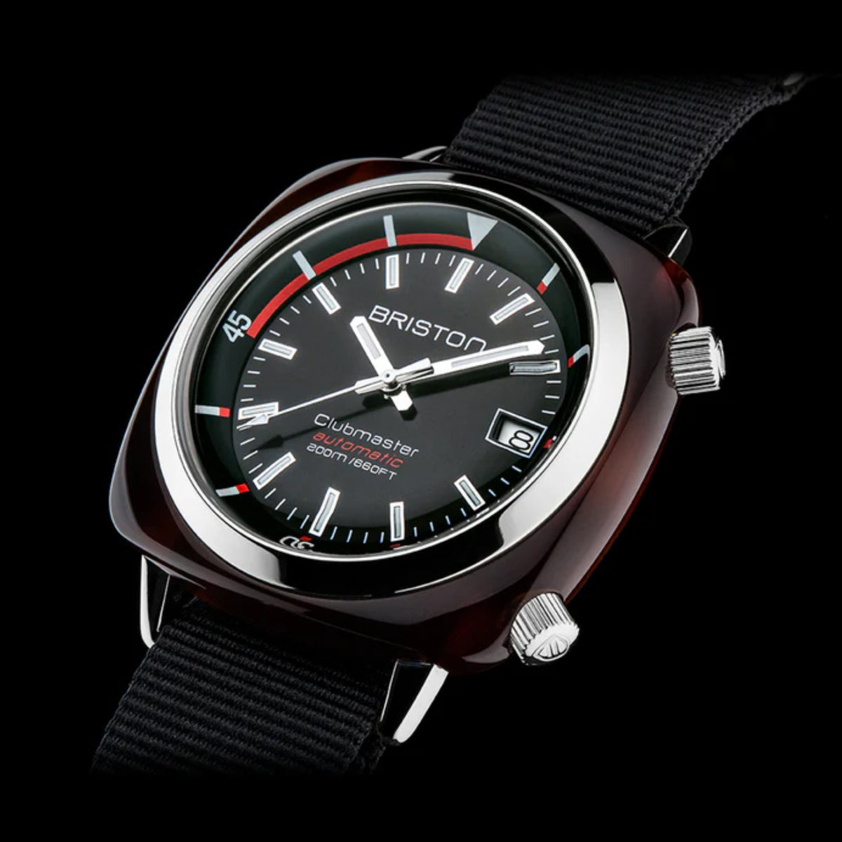 Briston Clubmaster Diver Men Automatic Black Dial Analog Nato Watch 17642.SA.TD.1.NB-2