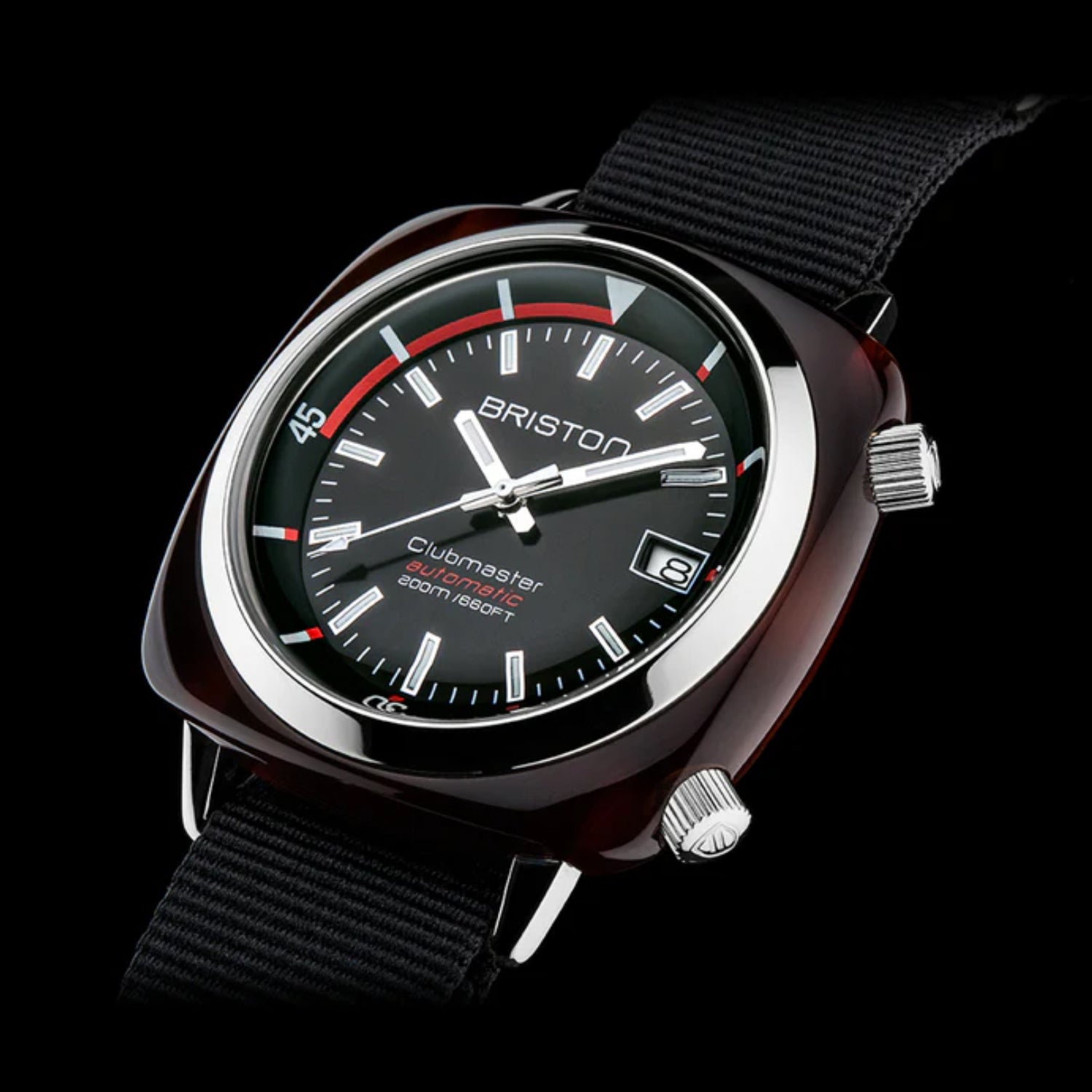 Briston Clubmaster Diver Men Automatic Black Dial Analog Nato Watch 17642.SA.TD.1.NB-2