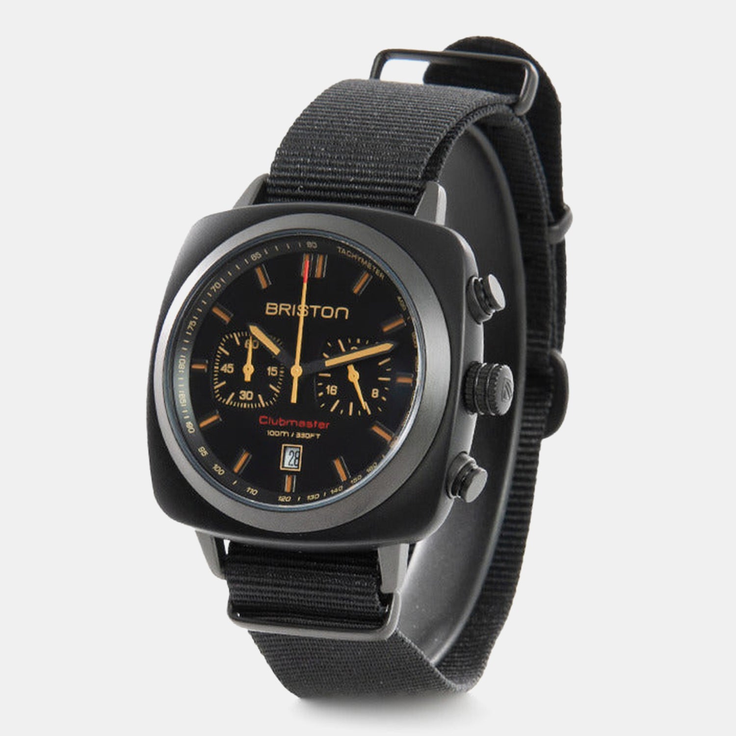 Clubmaster Sport Men Quartz Matt Black Dial Chronograph NATO Watch 18142.PBAM.BS.4.NB