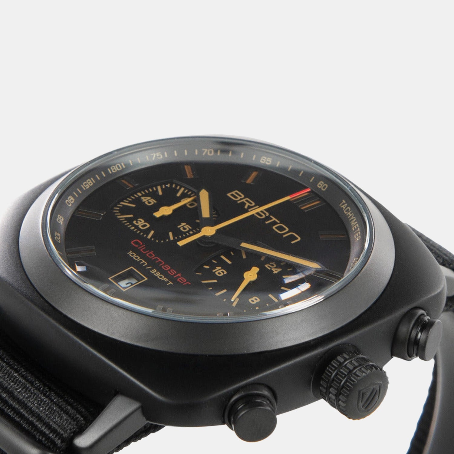 Clubmaster Sport Men Quartz Matt Black Dial Chronograph NATO Watch 18142.PBAM.BS.4.NB