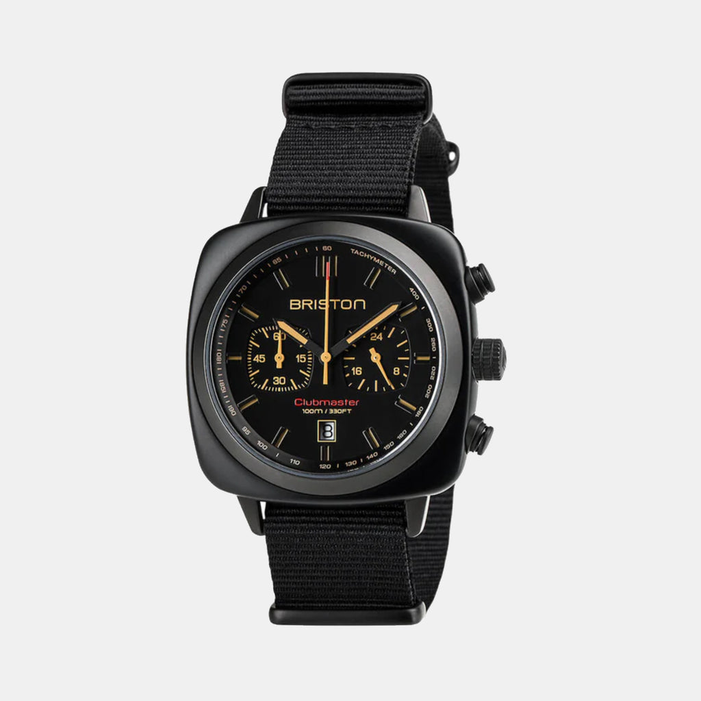 Briston Clubmaster Sport Men Quartz Matt Black Dial Chronograph Nato Watch 18142.PBAM.BS.4.NB-1