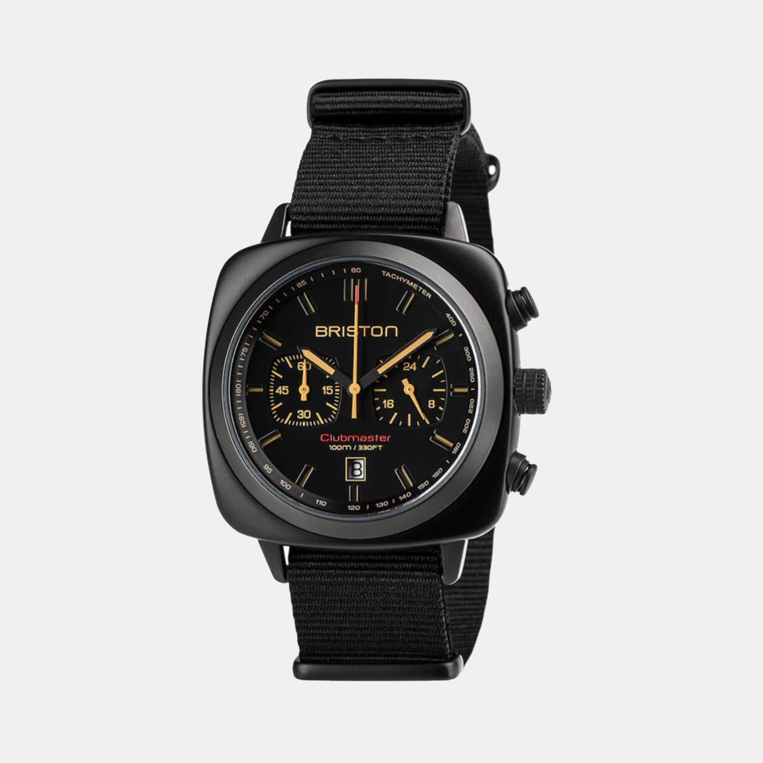Briston Clubmaster Sport Men Quartz Matt Black Dial Chronograph Nato Watch 18142.PBAM.BS.4.NB-1