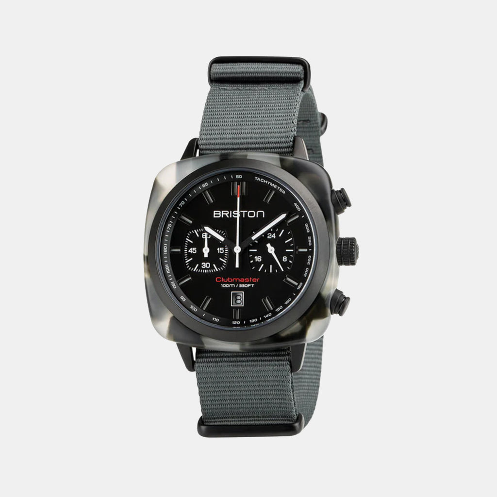 Clubmaster Sport Men Quartz Black Dial Chronograph NATO Watch 18142.PBAMGTS.3.NG