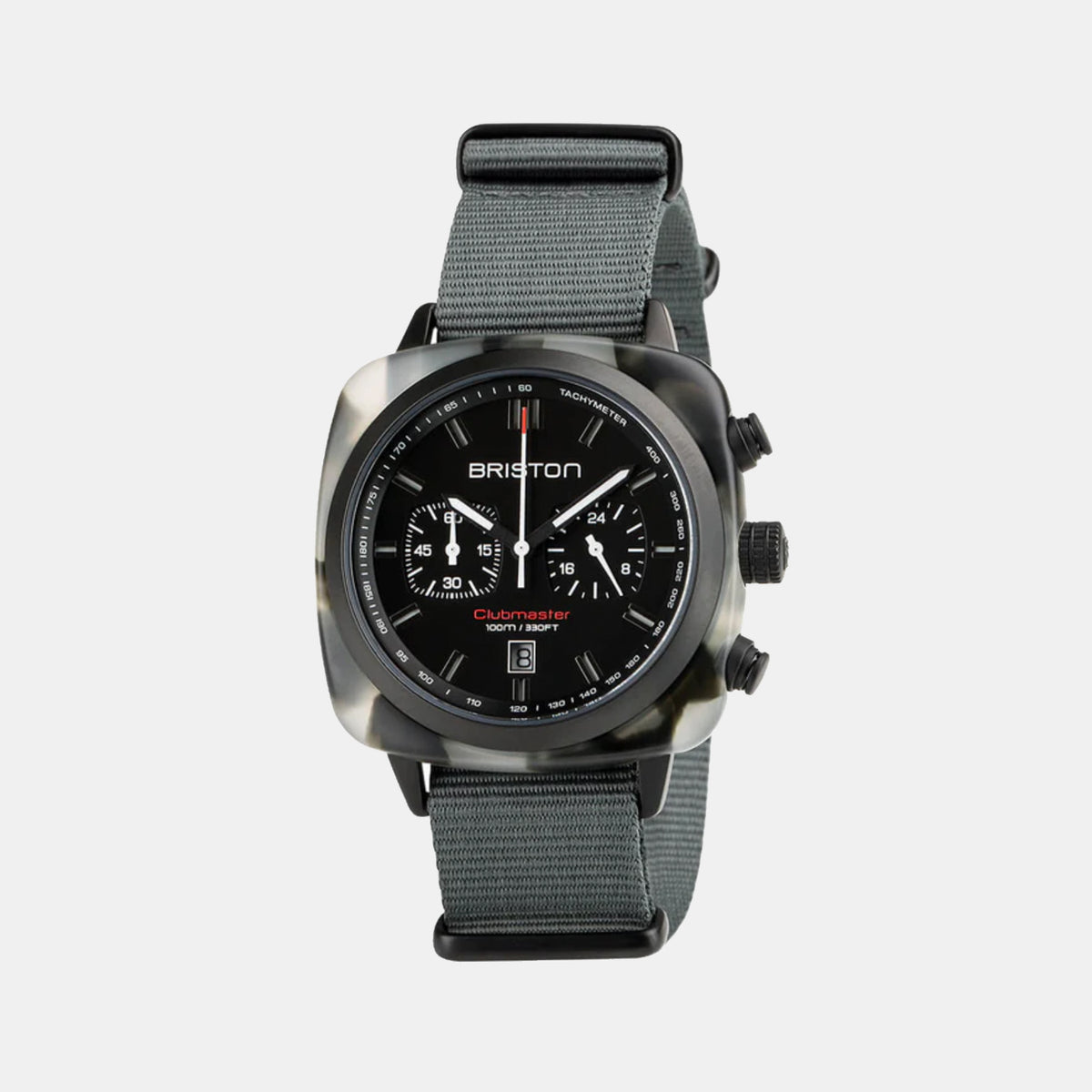 Clubmaster Sport Men Quartz Black Dial Chronograph NATO Watch 18142.PBAMGTS.3.NG