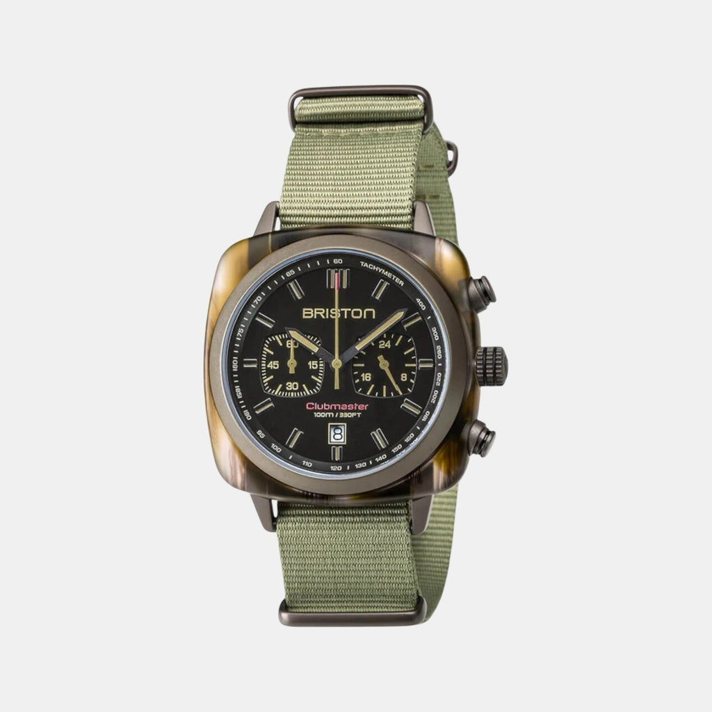 Clubmaster Sport Men Quartz Black Dial Chronograph NATO Watch 18142.PKAM.TJS.19.NJ