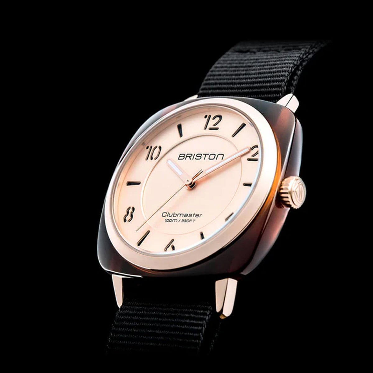 Clubmaster Chic Unisex Quartz Rose Gold Dial Analog NATO Watch 18536.PRA.T.6.NB