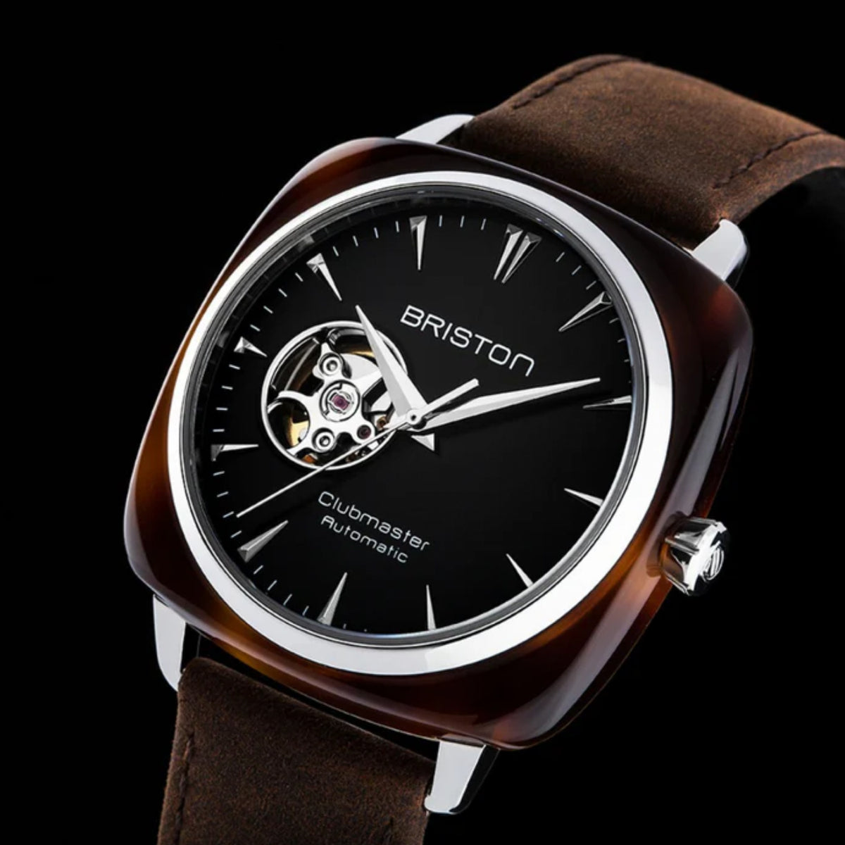 Briston Clubmaster Iconic Men Automatic Black Dial Analog Leather Watch 18740.SA.TI.1.LVC-3