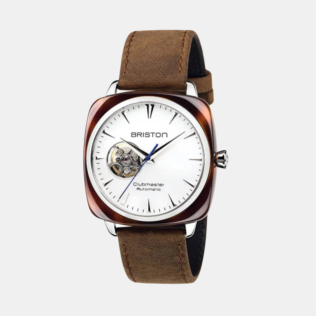 Briston Clubmaster Iconic Men Automatic White Dial Analog Leather Watch 18740.SA.TI.2.LVBR-1
