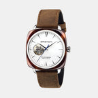 Briston Clubmaster Iconic Men Automatic White Dial Analog Leather Watch 18740.SA.TI.2.LVBR-1