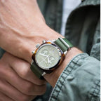 Clubmaster Classic Men Quartz Green Dial Chronograph NATO Watch 19140.PRA.T.26.NOL