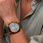 Briston Clubmaster Classic Men Quartz Gold-Olive Green Dial Chronograph Nato Watch 19140.PRA.T.26.NOL-2