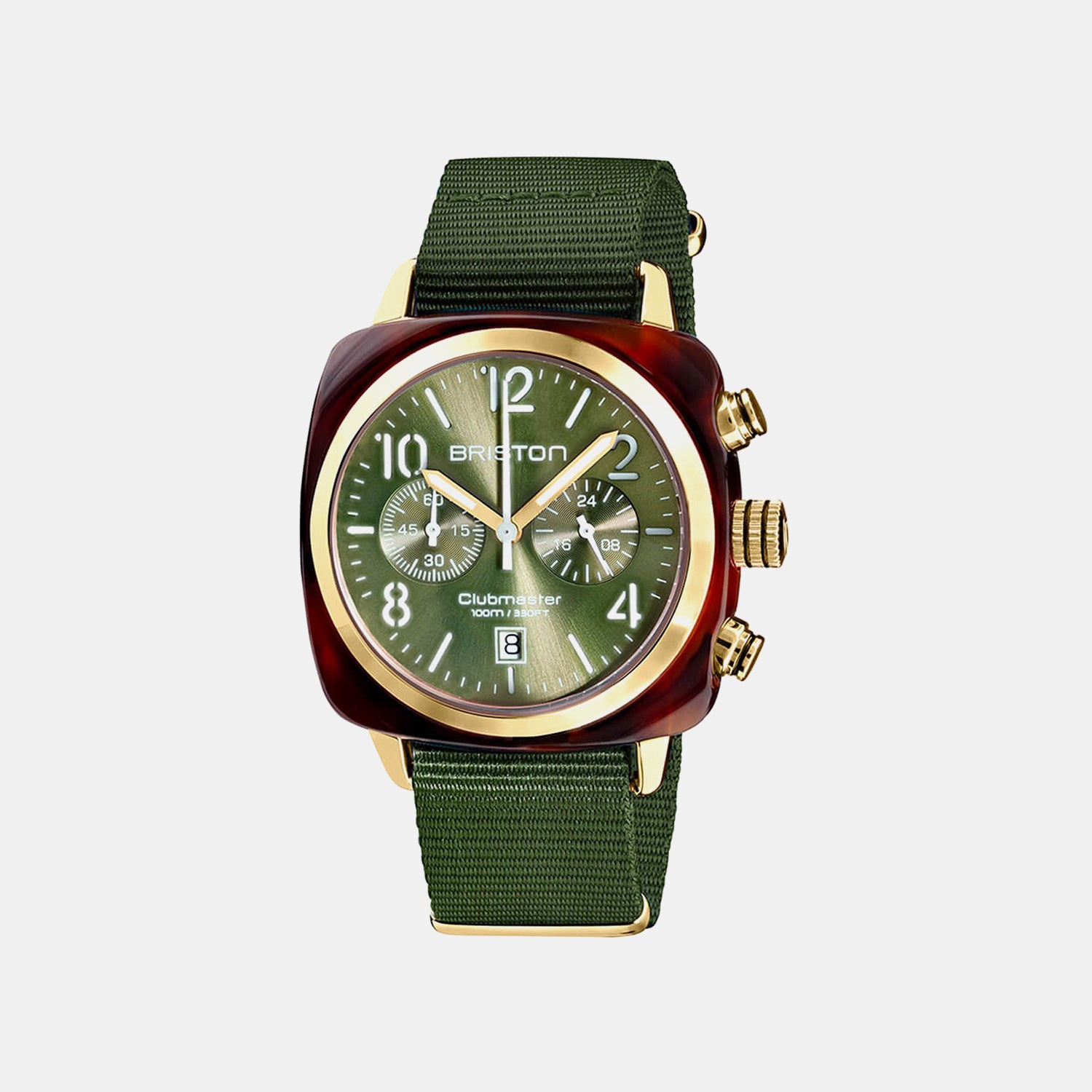 Men Quartz Green Dial Chronograph NATO Watch 19140.PYA.T.26.NOL