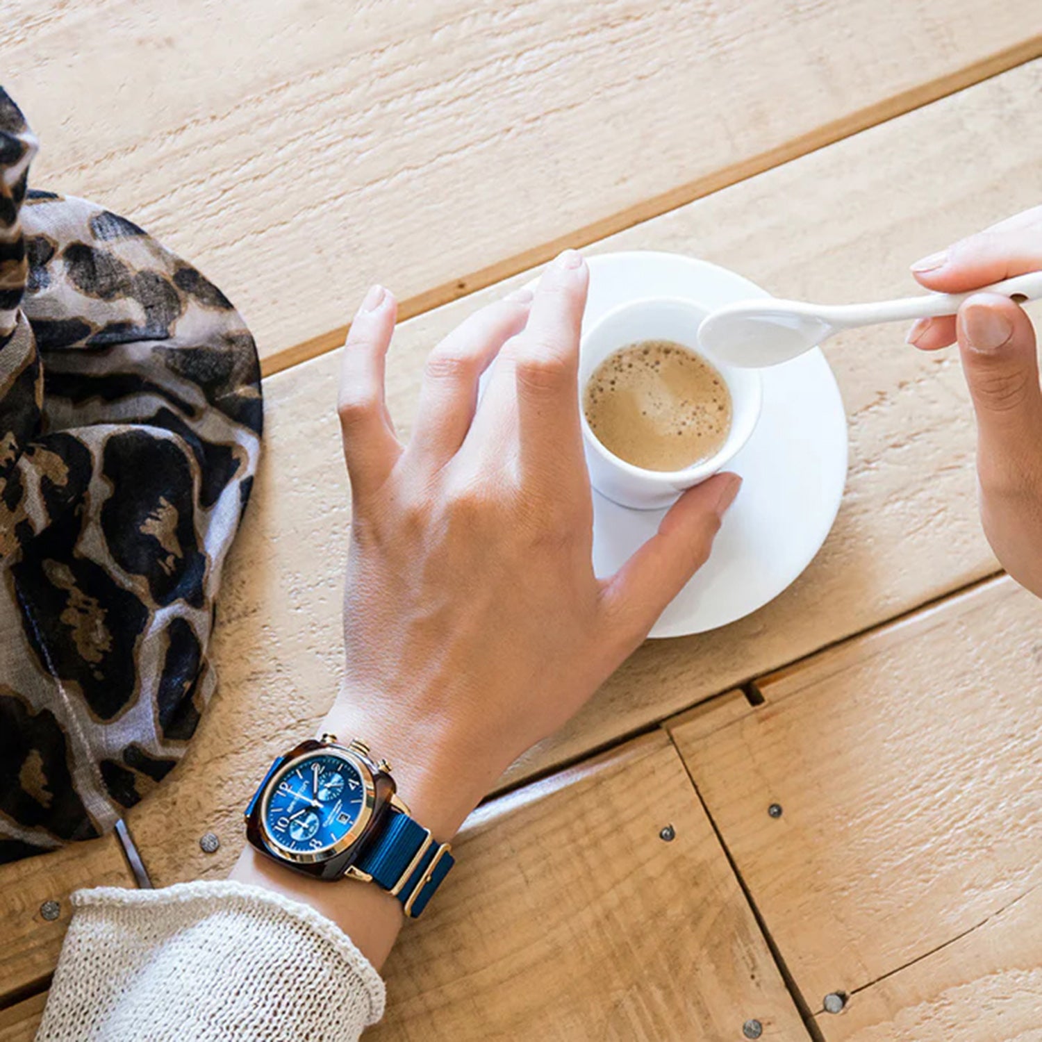 Clubmaster Classic Unisex Quartz Peacock Blue Dial Chronograph NATO Watch 19140.PYA.T.31.NBD