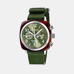 Briston Clubmaster Classic Men Quartz Olive Green Dial Chronograph Nato Watch 19140.SA.T.26.NOL-1