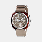 Briston Clubmaster Classic Men Quartz Grey Taupe Dial Chronograph Nato Watch 19140.SA.T.30.NT-1