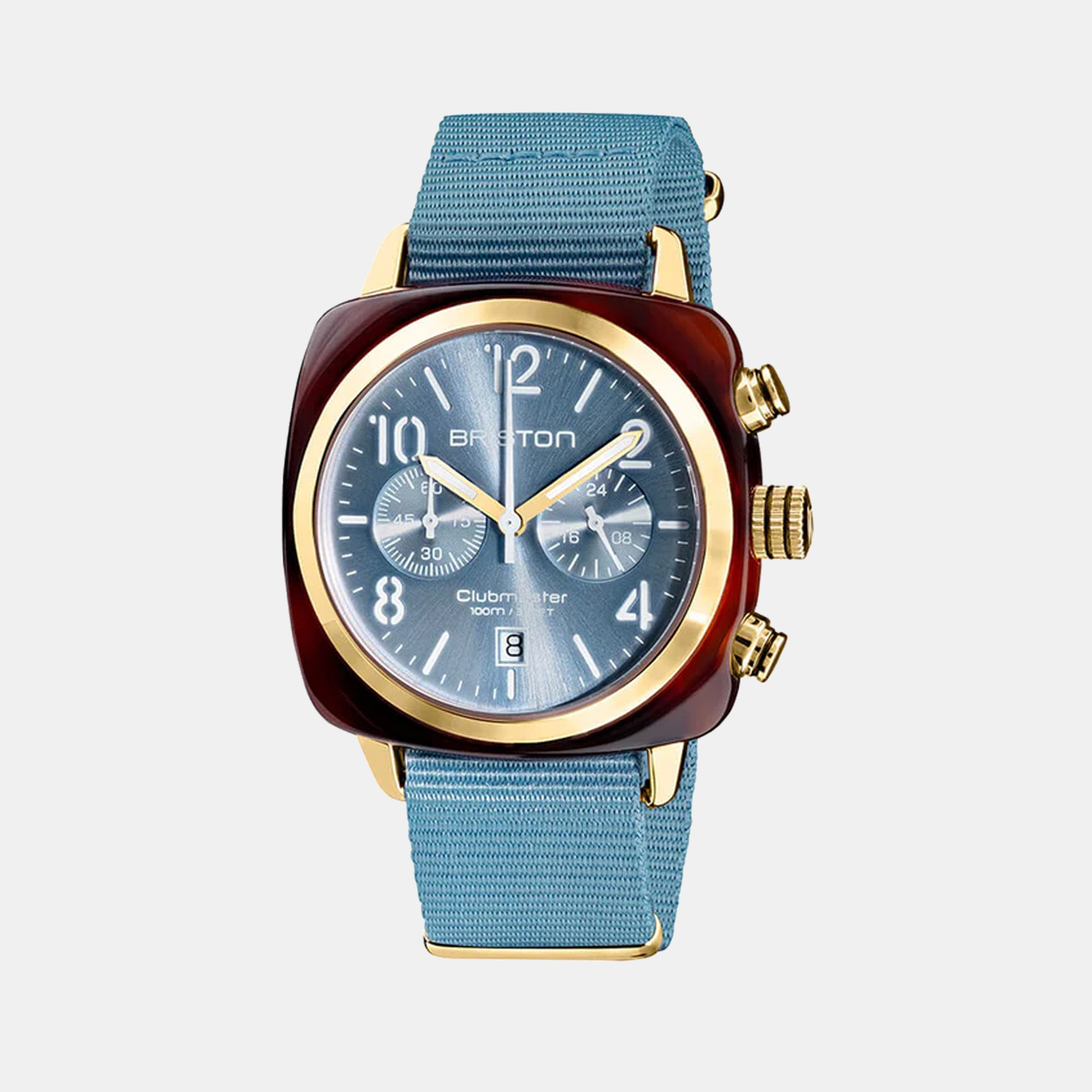 Clubmaster Classic Unisex Quartz Ice blue Dial Analog Nylon Watch 19140.PYA.T.25.NIB