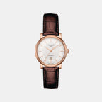 Men Automatic Silver Dial Leather Watch T1222073603100