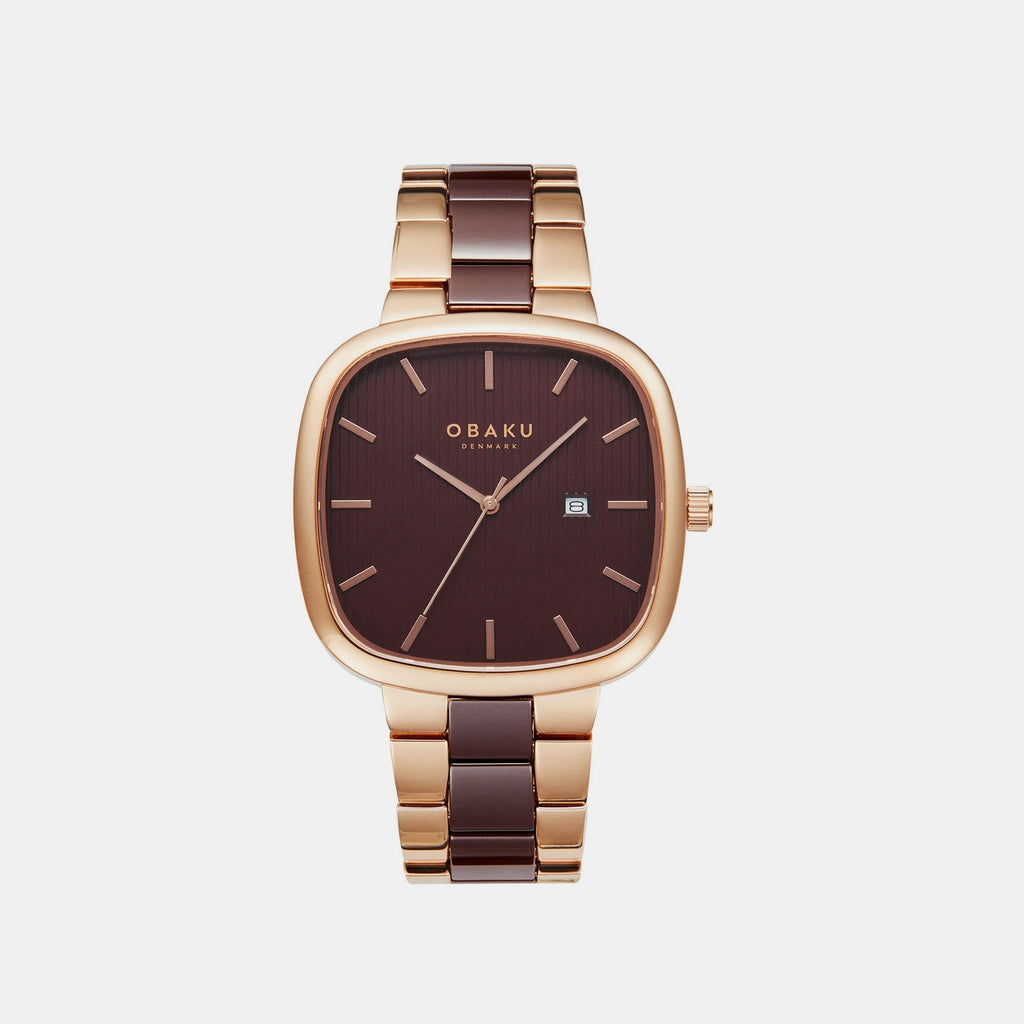 Obaku Square Brown Analog watch