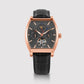 Galaxy Men Automatic Black Dial Multi-Function Leather Watch 985-L30406