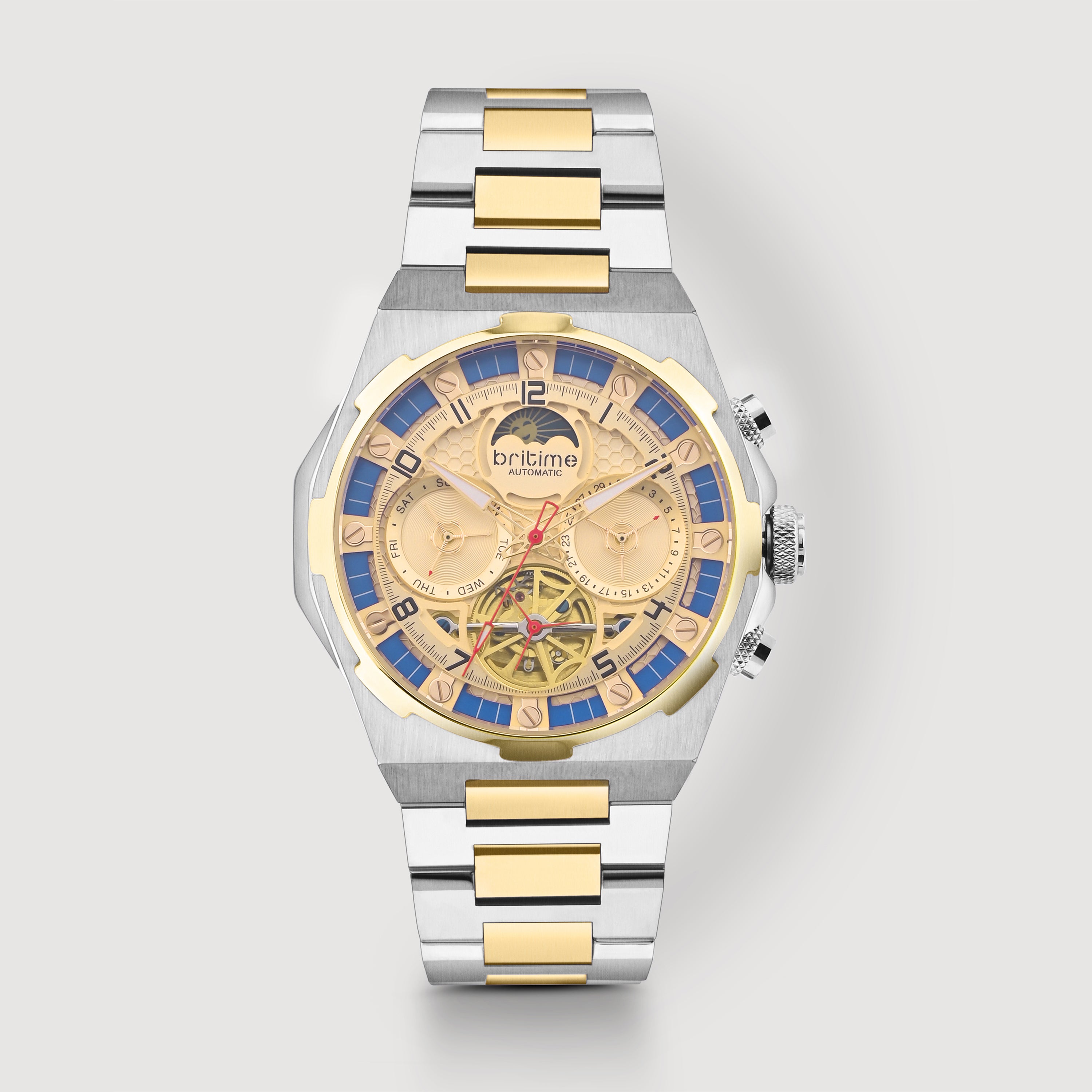 Britime Round Champagne Multi-Function watch