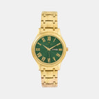 Men Quartz Green Dial Analog Metal Watch 3519E-M2214