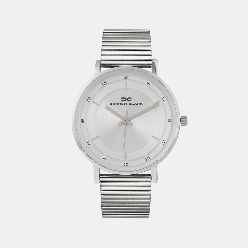 Men Quartz Silver Dial Analog Stainless Steel Watch 1013C-E0103