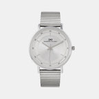 Men Quartz Silver Dial Analog Stainless Steel Watch 1013C-E0103