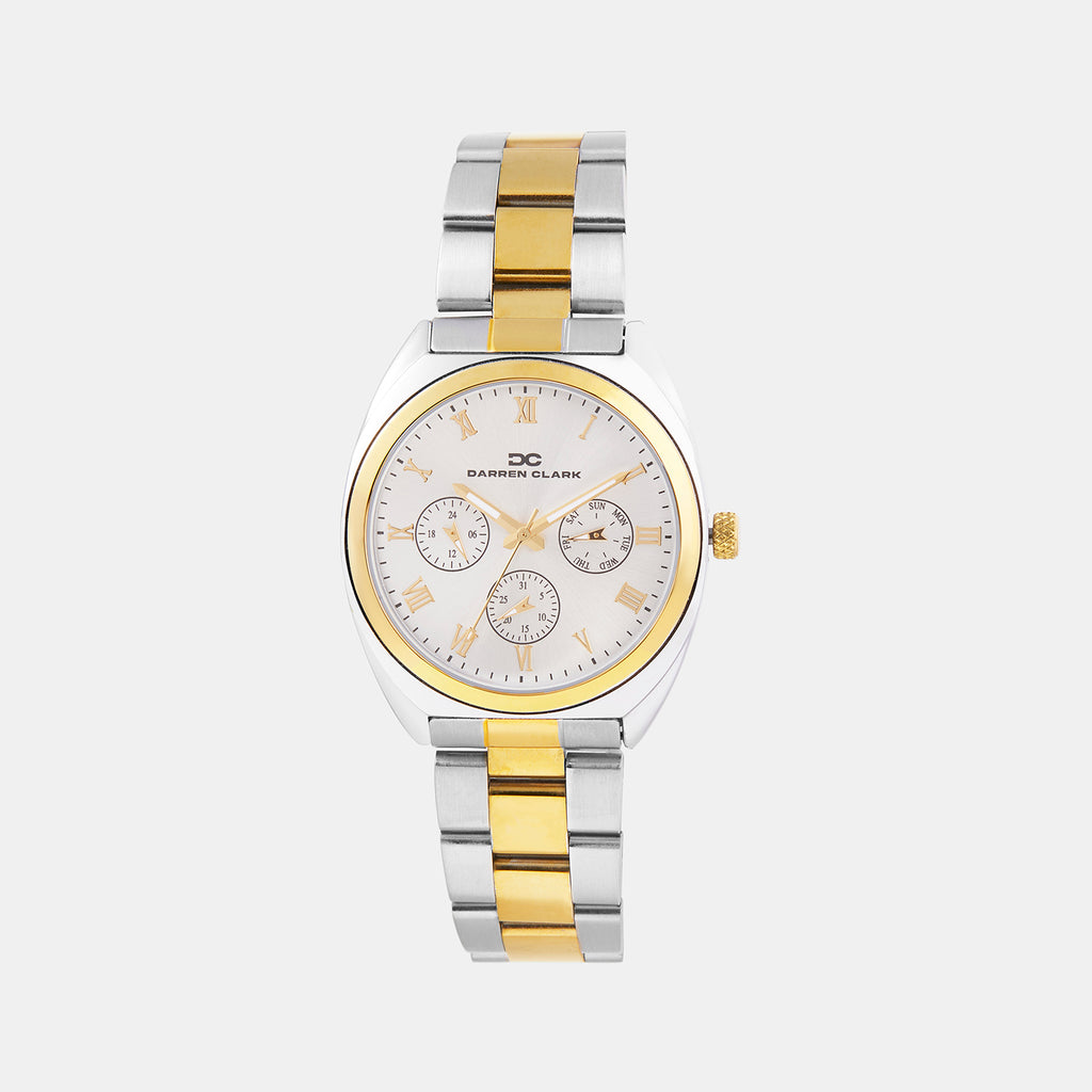 Men Quartz Silver Dial Multi-Function Metal Watch 1014D-M0103