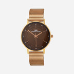 Men Quartz Brown Dial Analog Stainless Steel Watch 1013C-E0306