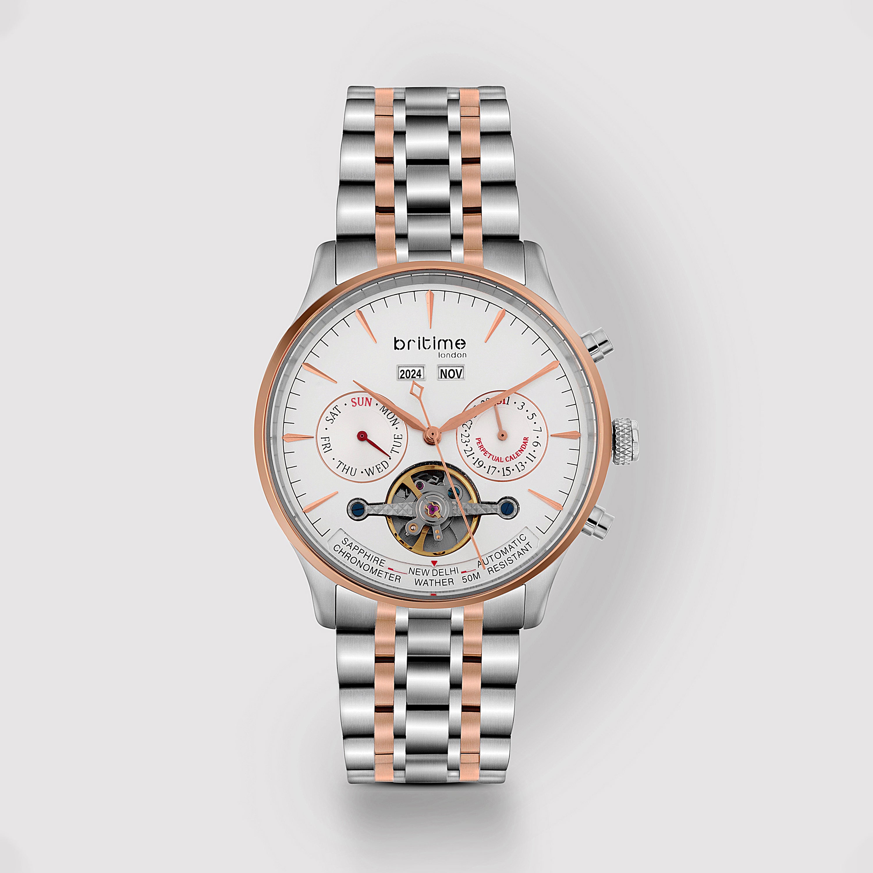 Britime Round Silver Chronograph watch