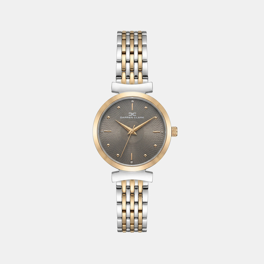 Women Quartz Grey Dial Analog Metal Watch 2013E-M1315
