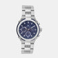 Men Quartz Blue Dial Chronograph Metal Watch 1033C-M1105