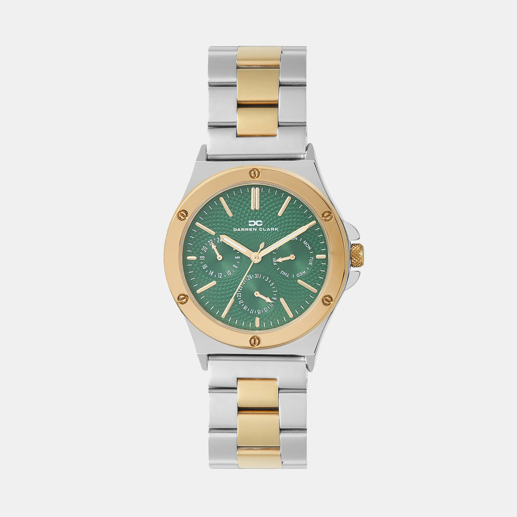 Men Quartz Green Dial Multi-Function Metal Watch 1017D-M1214